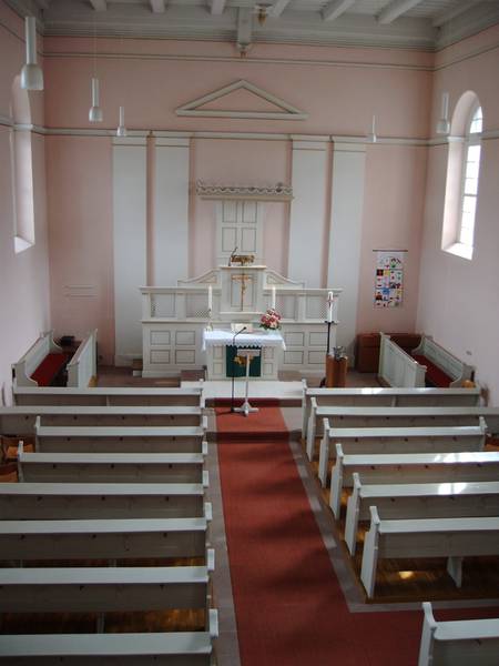Innenansicht evangelische Kirche Züsch